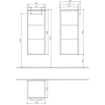 Szafka wisząca boczna 35x37 cm A89500B4 Villeroy & Boch Avento
