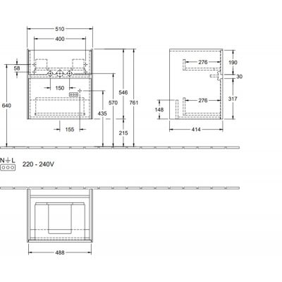 Szafka 51x41.4x54.6 cm podumywalkowa wisząca biała C00700DH Villeroy & Boch Collaro