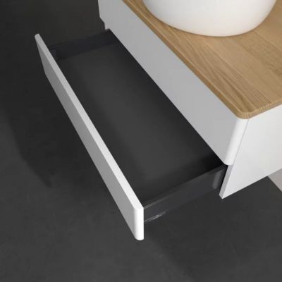 Szafka z blatem 80x50x36 cm podumywalkowa wisząca biała-drewno K19051GF Villeroy & Boch Antao