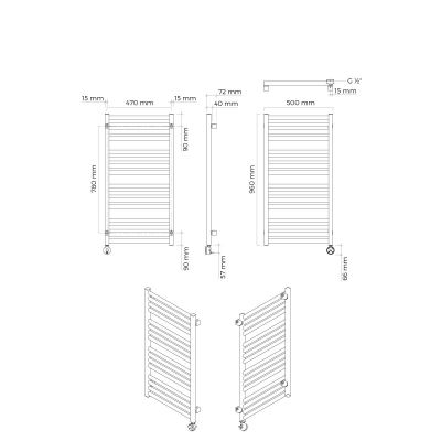 Grzejnik elektryczny 96x50 cm biały 55107000 Oltens Vanlig