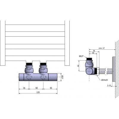 Zestaw przyłączeniowy chrom CP401S Sapho Twin