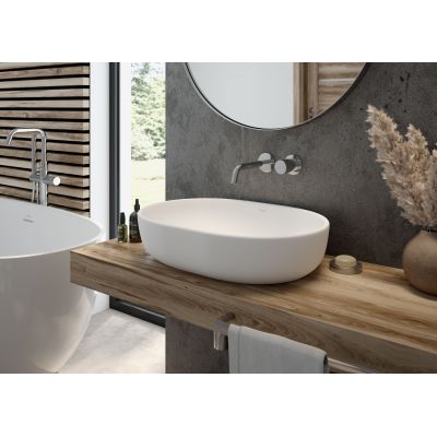 Umywalka 60.5x41.5 cm owalna nablatowa biała 40820000 Oltens Hamnes