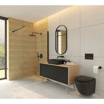 Umywalka 51x40.5 cm prostokątna nablatowa czarna 40303300 Oltens Forde