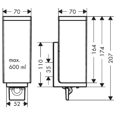 Axor Universal Rectangular 42610820 dozownik do mydła nikiel
