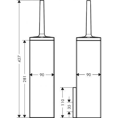 Szczotka toaletowa ścienna 42655330 Axor Universal Rectangular