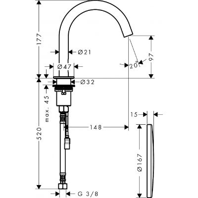 Axor Uno 38010700 bateria umywalkowa stojąca biały