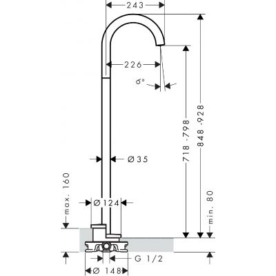 Axor Uno wylewka wannowa wolnostojąca biały mat 38412700