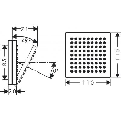 Axor ShowerComposition 12596000 deszczownica 11x11 cm kwadratowa chrom
