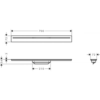 Axor Drain element zewnętrzny odpływu liniowego 70 cm nikiel szczotkowany 42520820
