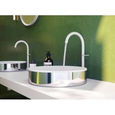 Umywalka 60x40 cm prostokątna nablatowa biała-dwukolorowa-brąz/beż 42004140 Axor Suite