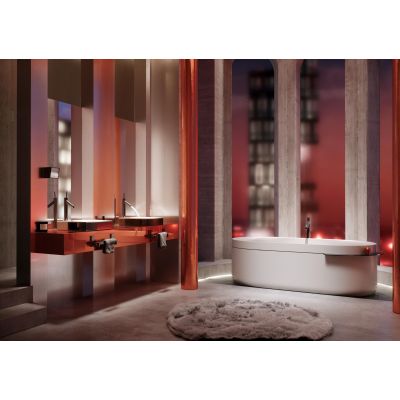 Umywalka 60x40 cm prostokątna nablatowa biała-dwukolorowa-brąz/beż 42004140 Axor Suite