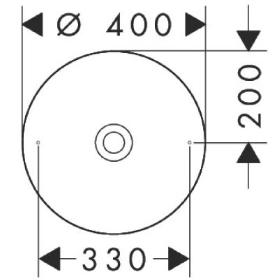 Umywalka 40x40 cm okrągła nablatowa biała-dwukolorowa-brąz/beż 42001140 Axor Suite