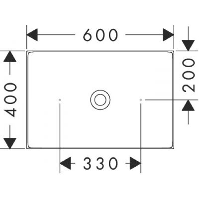 Umywalka 60x40 cm prostokątna nablatowa biała-dwukolorowa-czarna 42004670 Axor Suite