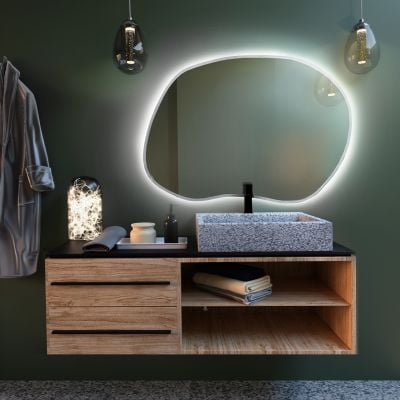 Lustro 70x50 cm z oświetleniem biały 5904107917054 Baltica Design Bright Stain II