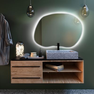 Lustro 100x70 cm z oświetleniem biały 5904107917160 Baltica Design Bright Stain II