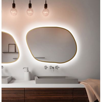Lustro 100x71 cm z oświetleniem złoty 5904107921358 Baltica Design Bright Stain IV