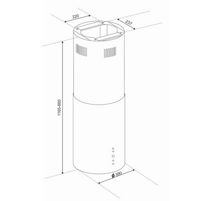 Okap wyspowy FLOOWOSWH395 Berg Floyd White Isola