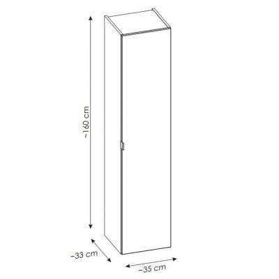Szafka 35x33x160 cm boczna wisząca dąb SANTAFEOAK8001A1D2S Comad Sante Fe Oak