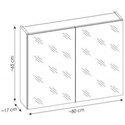 Szafka 80x17x65 cm z lustrem dąb SANTAFEOAK8480A2D Comad Sante Fe Oak