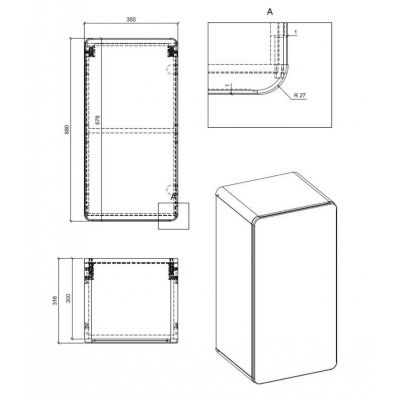 Szafka 35x32x68 cm boczna wisząca biała ARUBAWHITE810FSC Comad Aruba White
