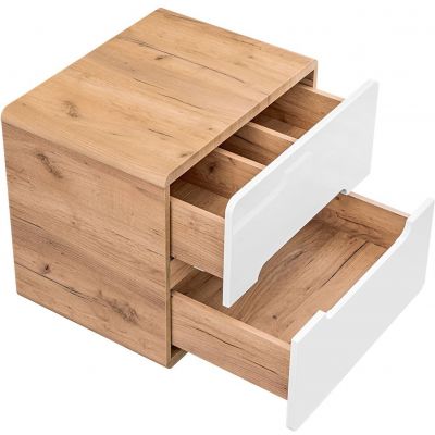 Comad Aruba White szafka 60 cm podumywalkowa wisząca z blatem biały połysk/dąb craft złoty ARUBAWHITE828-UN-60CMFSC