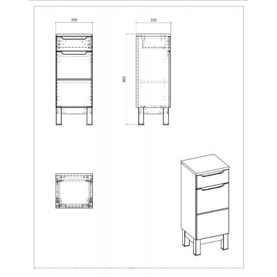 Szafka 35x33x86 cm boczna stojąca biała BALIWHITE810FSC Comad Bali White