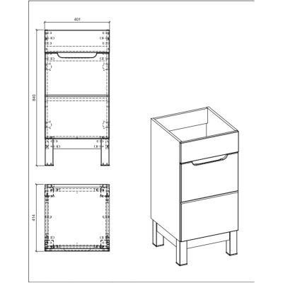 Szafka 40x41x84 cm podumywalkowa stojąca biała BALIWHITE82340CMFSC Comad Bali White