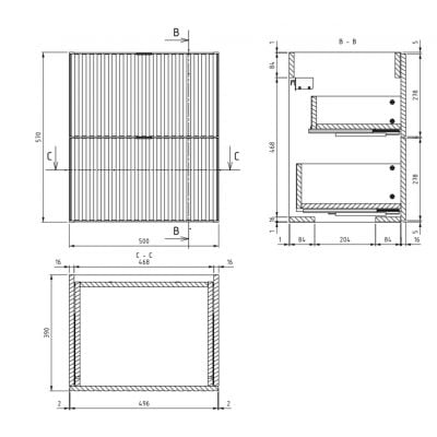 Szafka 50x39x57 cm zielona LINEREEDGREEND82502S Comad Line Reed Green