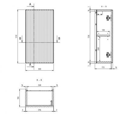 Szafka 30x18.9x57 cm zielona LINEREEDGREEND83301D Comad Line Reed Green