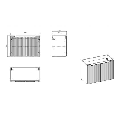 Szafka 80x39x57 cm czarna NOVABLACKD282802D Comad Nova Black