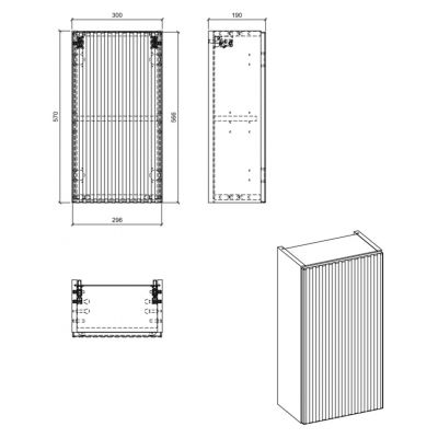 Szafka 30x18.9x57 cm czarna NOVABLACKD83301DW8301D Comad Nova Black
