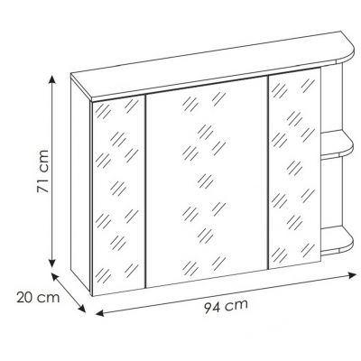 Szafka 94x20 cm PLATINUM840FSC Comad Platinum