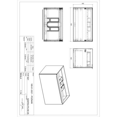 Szafka 80x46x45.6 cm podumywalkowa wisząca czarna SANTAFEBLACK8280B2S Comad Santa Fe Black