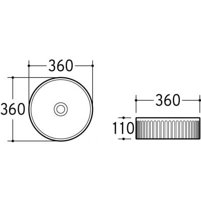 Umywalka 36x36 cm okrągła nablatowa czarna BEYOND2BLACKE6565 Comad Beyond