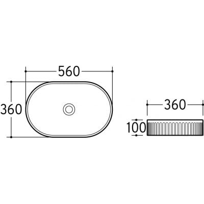 Umywalka 56x36 cm owalna nablatowa biała BEYOND3WHITEE6531 Comad Beyond