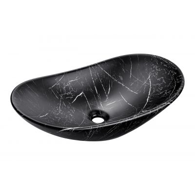 Umywalka 61.5x36 cm owalna nablatowa czarna UNLENAMB2 Comad Lena