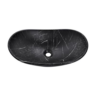 Umywalka 61.5x36 cm owalna nablatowa czarna UNLENAMB2 Comad Lena