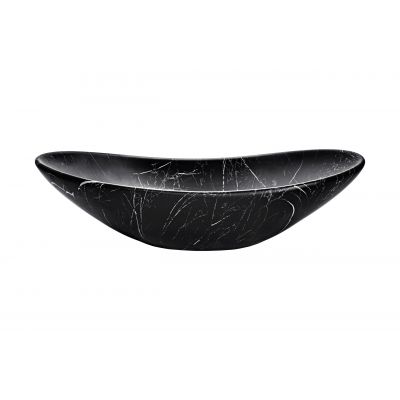 Umywalka 61.5x36 cm owalna nablatowa czarna UNLENAMB2 Comad Lena