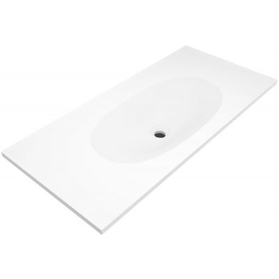 Umywalka 100x45 cm prostokątna wpuszczana-z blatem biała U1000MCOTGBO Cristalstone Armonico