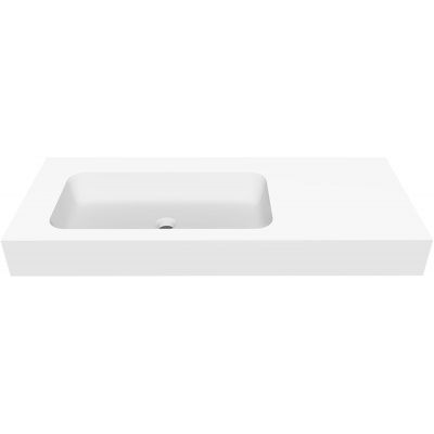 Umywalka 110x45 cm prostokątna ścienna-z blatem biała U1100MBLOTBO Cristalstone Linea Simpla