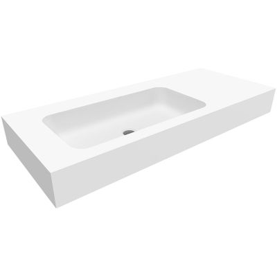 Umywalka 110x45 cm prostokątna ścienna-z blatem biała U1100MBLOTBO Cristalstone Linea Simpla