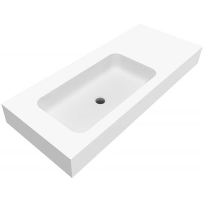 Umywalka 110x45 cm prostokątna ścienna-z blatem biała U1100MBLOTBO Cristalstone Linea Simpla