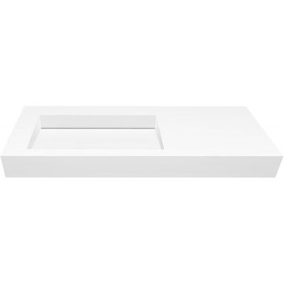 Umywalka 120x45 cm prostokątna ścienna-z blatem biała U1200MBLOLCBO Cristalstone Linea Ideal