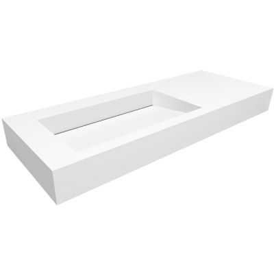 Umywalka 120x45 cm prostokątna ścienna-z blatem biała U1200MBLOLCBO Cristalstone Linea Ideal
