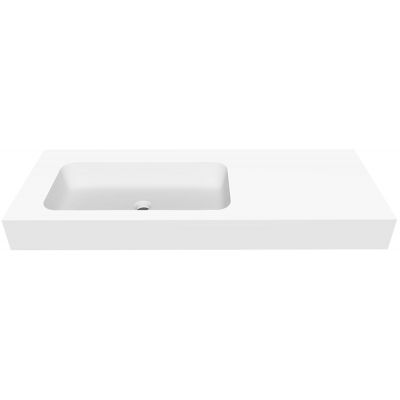 Umywalka 120x45 cm prostokątna ścienna-z blatem biała U1200MBLOTBO Cristalstone Linea Simpla