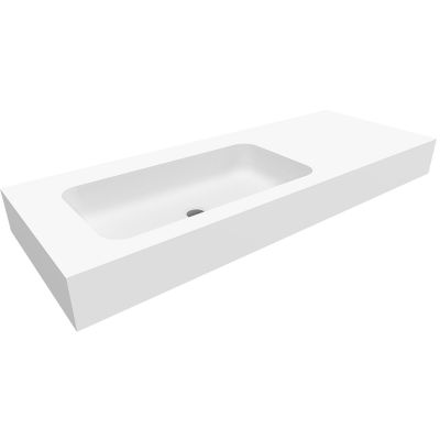 Umywalka 120x45 cm prostokątna ścienna-z blatem biała U1200MBLOTBO Cristalstone Linea Simpla