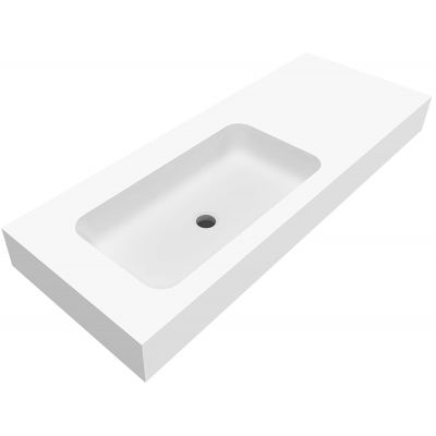 Umywalka 120x45 cm prostokątna ścienna-z blatem biała U1200MBLOTBO Cristalstone Linea Simpla