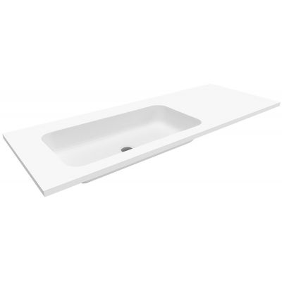 Umywalka 120x45 cm prostokątna wpuszczana-z blatem biała U1200MBLOTCRBO Cristalstone Linea Simpla