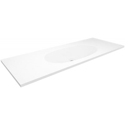 Umywalka 120x45 cm prostokątna wpuszczana-z blatem biała U1200MCOTGBO Cristalstone Armonico