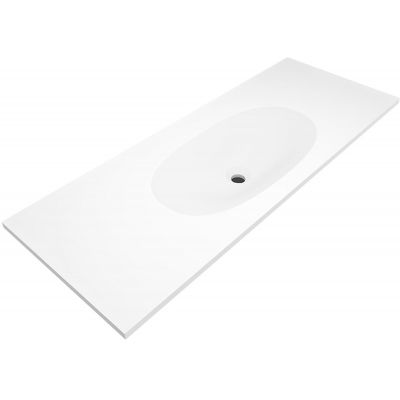 Umywalka 120x45 cm prostokątna wpuszczana-z blatem biała U1200MCOTGBO Cristalstone Armonico
